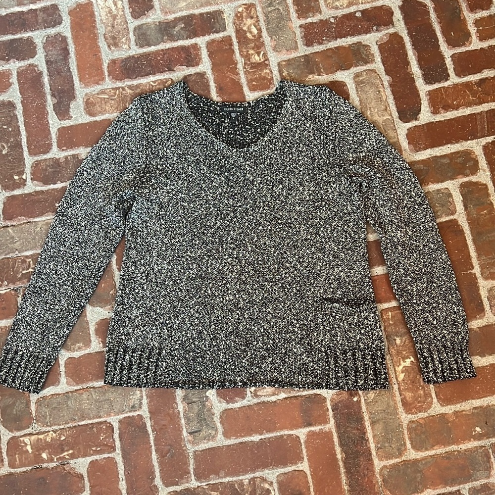 Eileen Fisher Cotton Nubble Pullover Sweater